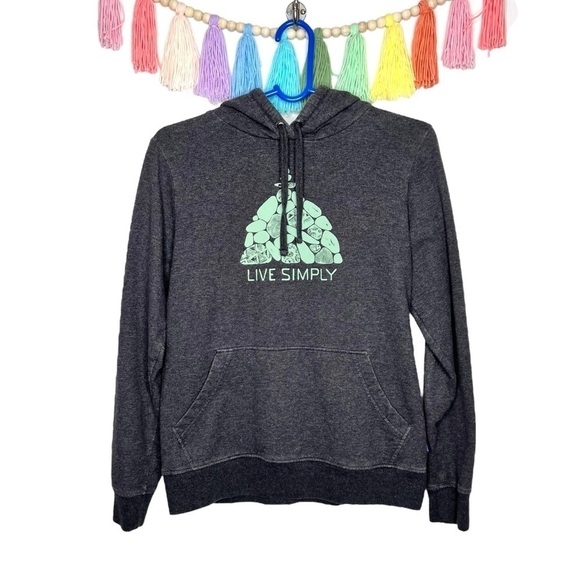 Patagonia Gray W's Live Simply Summit Stones Midweight Hooded Sweatshirt Small - Picture 1 of 12